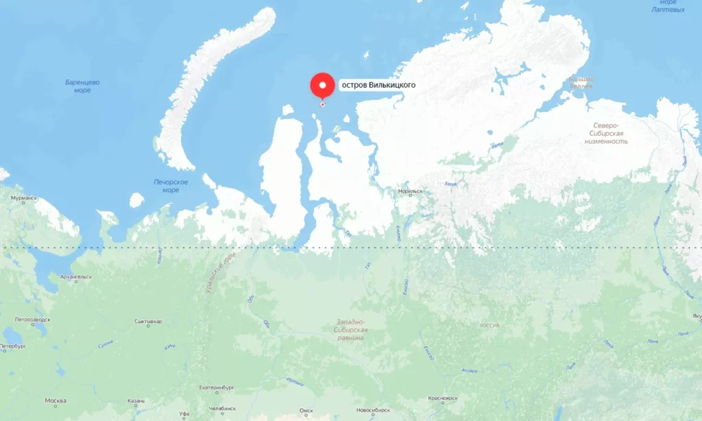 Остров Вилькицкого на карте