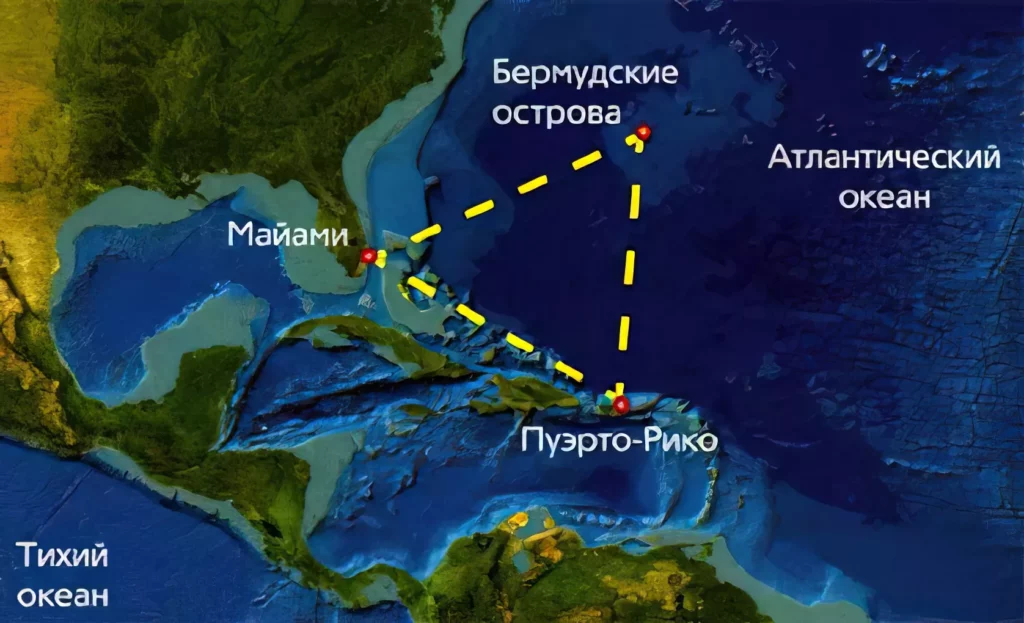 Условная схема Бермудского треугольника