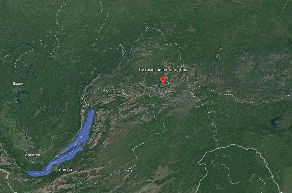 Витимский заповедник, карта