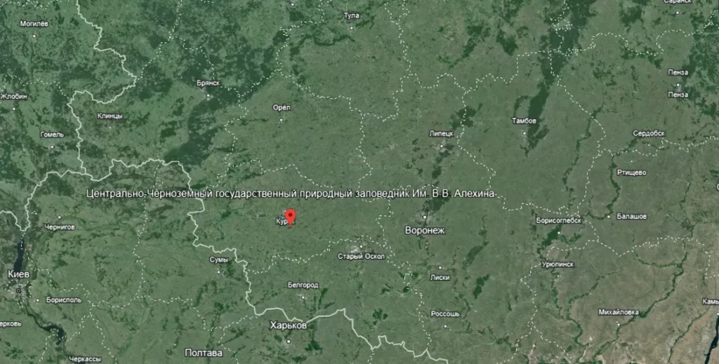 Центрально-Черноземный заповедник, карта