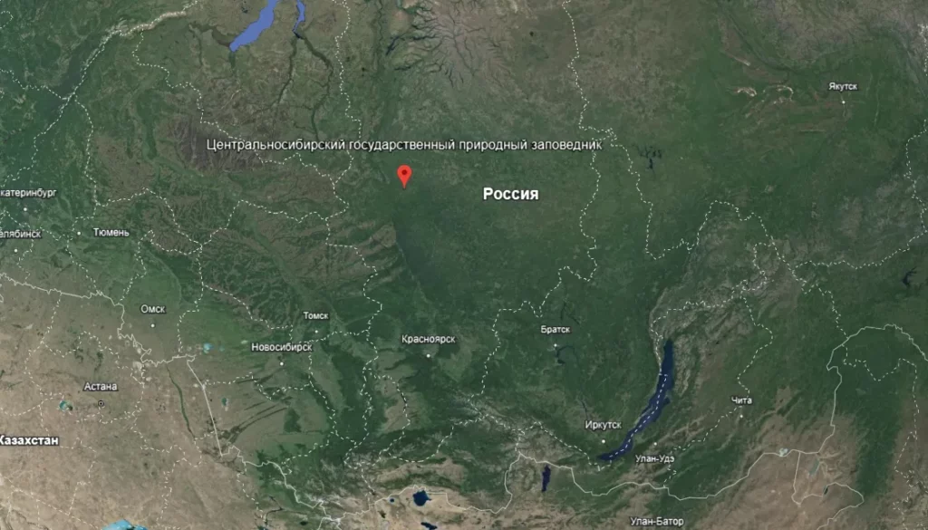 Центральносибирский заповедник, карта